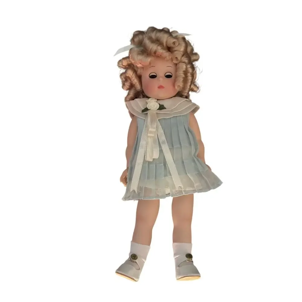 Danbury Mint Shirley Temple “Ginny” Doll Vintage Collectible Blue Dress COA